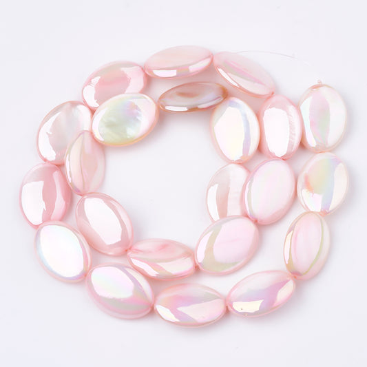 AB Lavender Blush Shell Bead Strands – Iridescent Oval Freshwater Shell Beads The Pink Bead Shop