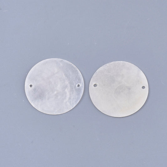 Capiz Shell Round Connectors 50mm – Natural White (20 Pack) | The Pink Bead Shop Canada