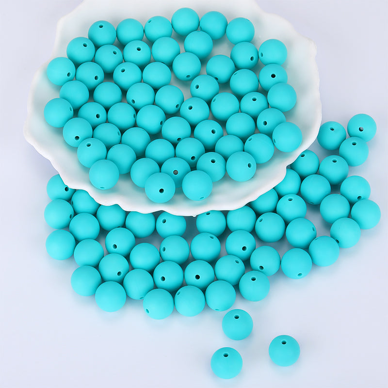 15mm Turquoise Silicone Bead | The Pink Bead Shop Canada