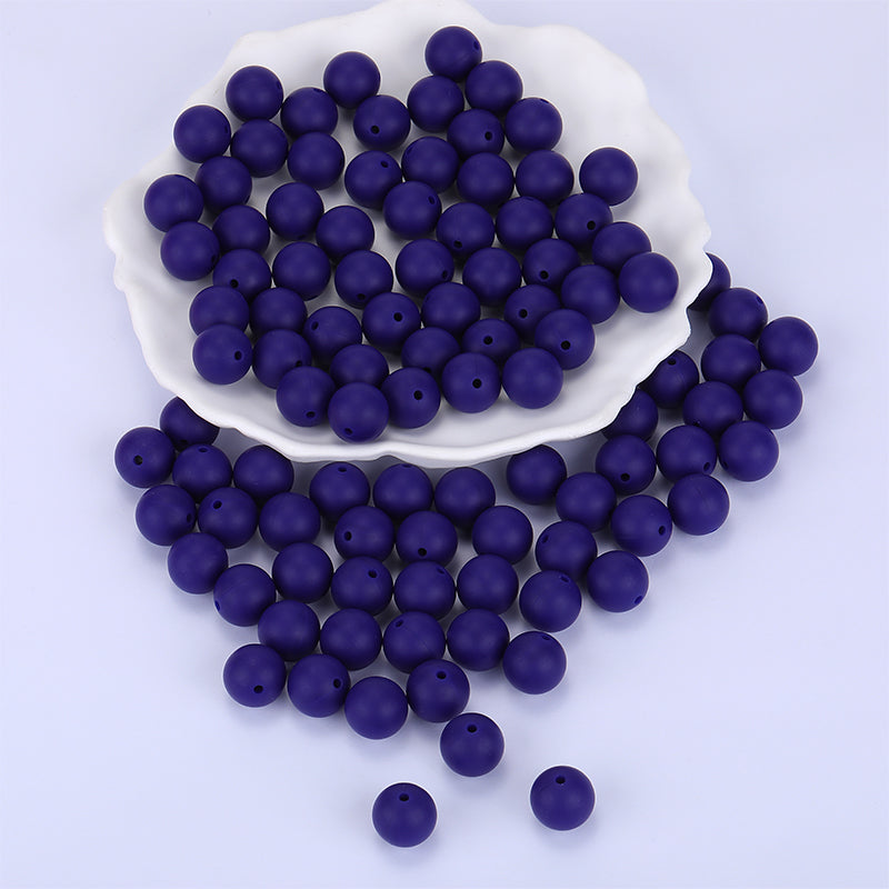 15mm Midnight Blue Silicone Bead | The Pink Bead Shop Canada