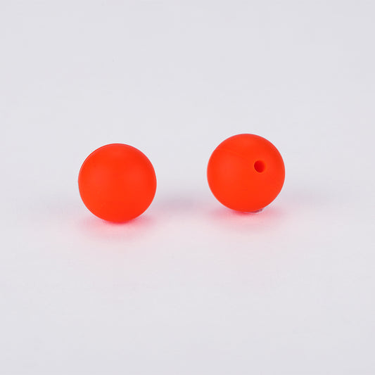 15mm Orange Red Silicone Bead | The Pink Bead Shop Canada