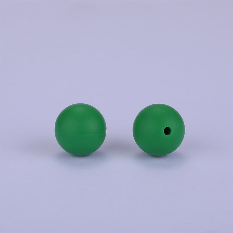 15mm Green Round Silicone Bead | The Pink Bead Shop Canada