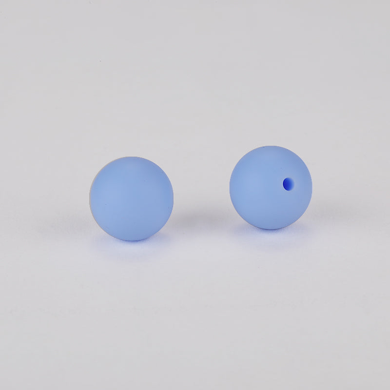 15mm Light Blue Round Silicone Bead | The Pink Bead Shop Canada