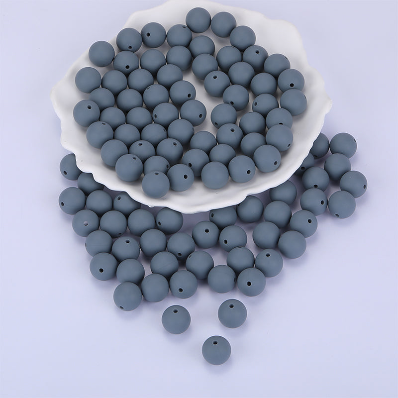 15mm Dark Gray Round Silicone Bead | The Pink Bead Shop Canada
