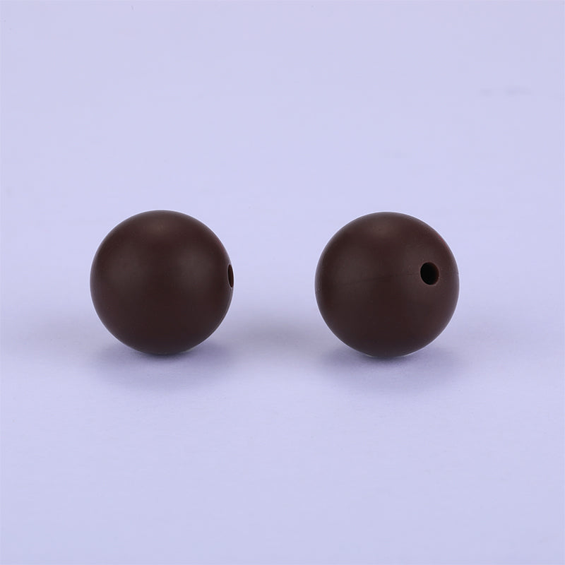 15mm Coffee Round Silicone Bead | The Pink Bead Shop Canada
