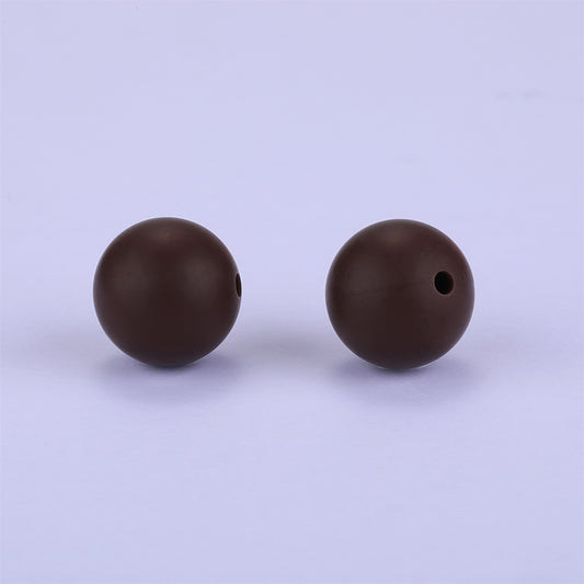15mm Coffee Round Silicone Bead | The Pink Bead Shop Canada