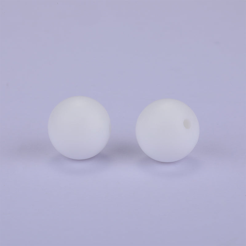 15mm White Round Silicone Bead | The Pink Bead Shop Canada