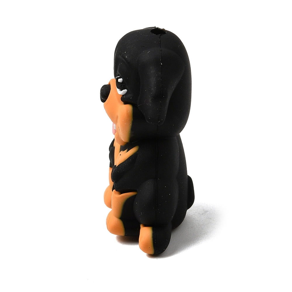 Rottweiler Silicone Focal Beads | Dog Silicone Beads | The Pink Bead Shop Canada