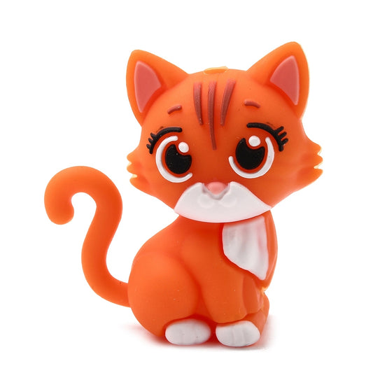 Orange Cat Silicone Focal Beads | Silicone Cat Beads | The Pink Bead Shop Canada