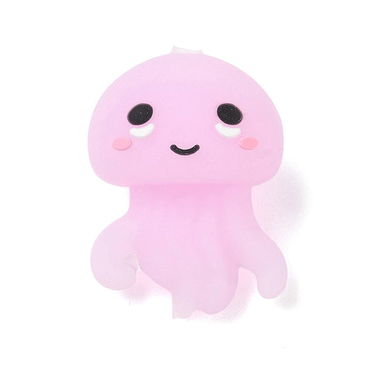 Cute Pink Octopus Silicone Focal Bead 27mm | The Pink Bead Shop Canada