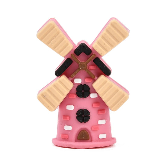 Pink Windmill Silicone Focal Beads | Silicone House Beads | The Pink Bead Shop Canada