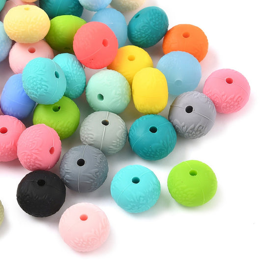 Silicone Beads, Focal Beads, Rondelle, Mixed Color