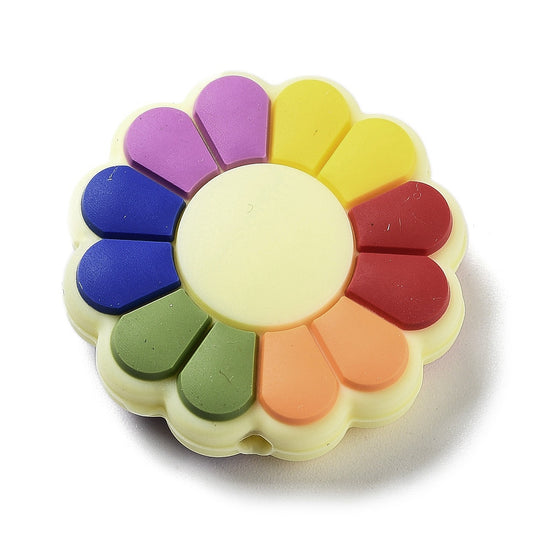 Flower Silicone Beads, Colorful