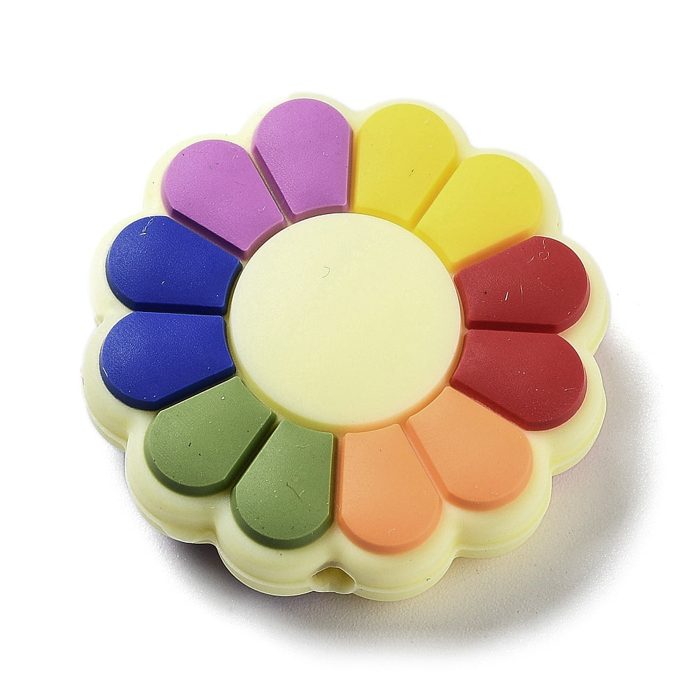 Flower Silicone Beads, Colorful