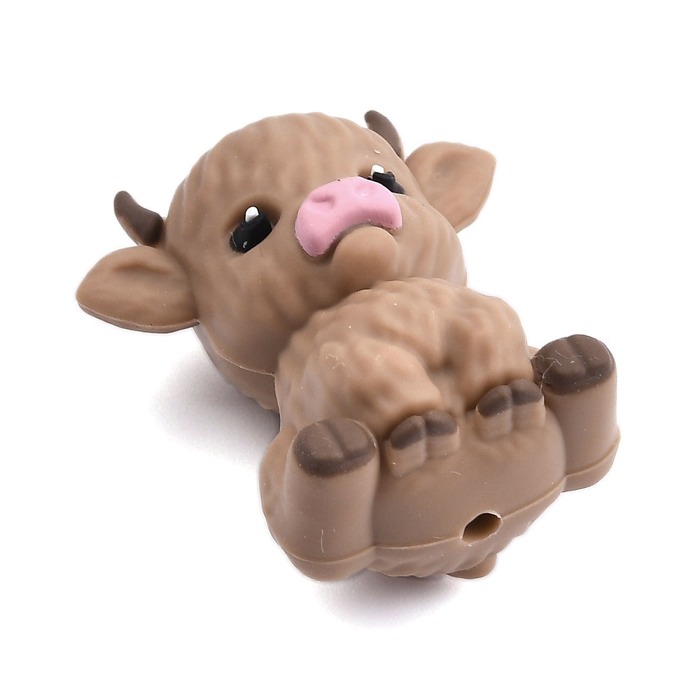 Cute Cow Silicone Focal Bead – 30.5mm | The Pink Bead Shop Canada