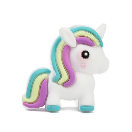 Unicorn Silicone Focal Beads | Silicone Unicorn Beads | The Pink Bead Shop Canada