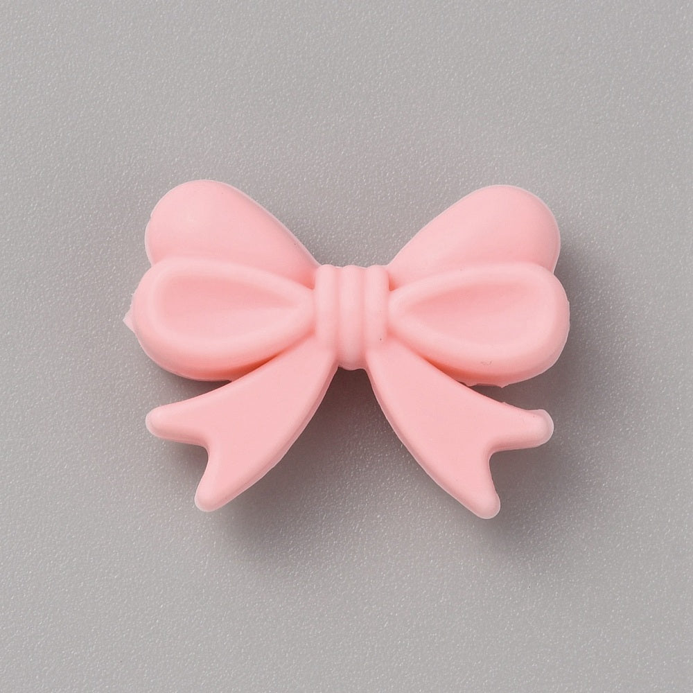 Pink Bow Silicone Focal Bead 28mm | The Pink Bead Shop Canada
