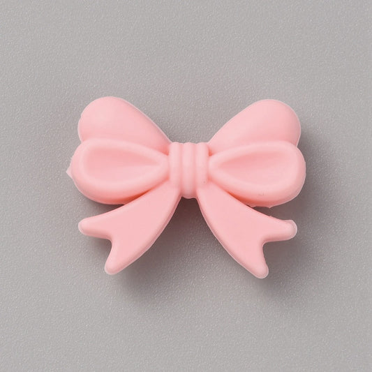 Pink Bow Silicone Focal Bead 28mm | The Pink Bead Shop Canada