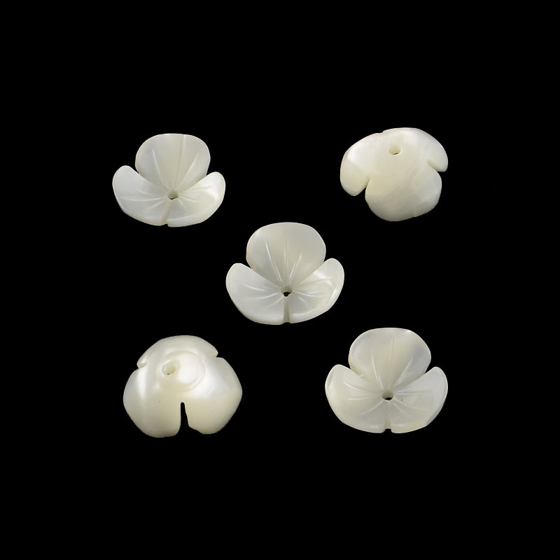 Natural Trochus Shell Flower Beads 10mm Beige – 2 Pack | The Pink Bead Shop Canada
