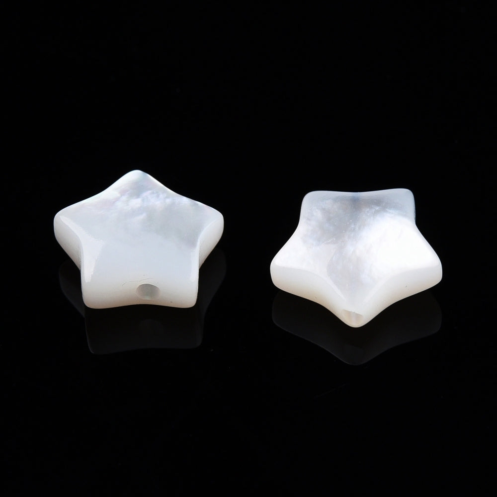 Natural White Shell Cat Beads 10.5mm – 2 Pack | The Pink Bead Shop Canada