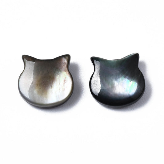Natural Black Lip Shell Cat Beads 10mm – 2 Pack | The Pink Bead Shop Canada