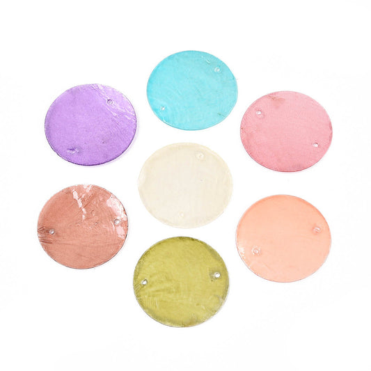 Capiz Shell Disc Connectors 30mm – Mixed Colour (20 Pack) | The Pink Bead Shop Canada