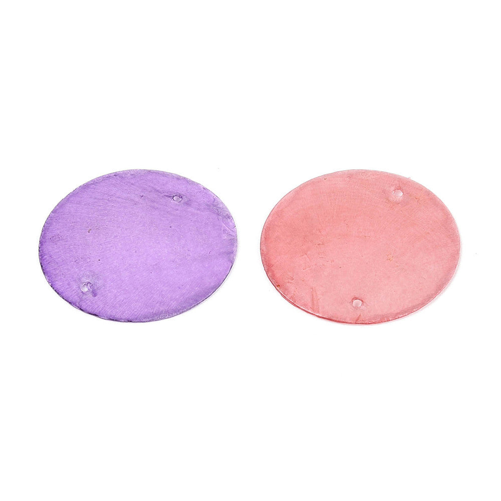 Capiz Shell Disc Connectors 30mm – Mixed Colour (20 Pack) | The Pink Bead Shop Canada