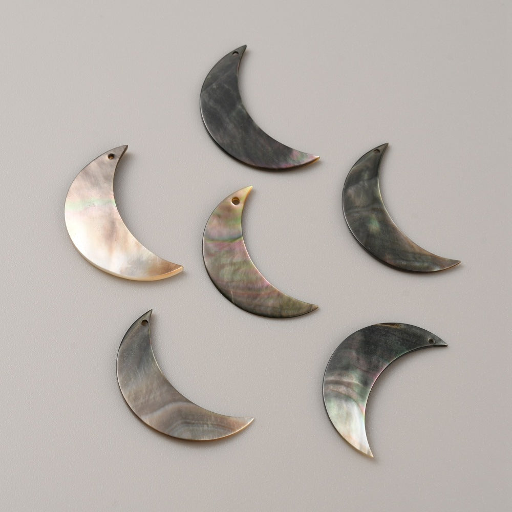 Natural Black Lip Shell Moon Charm 30mm – Sold Individually | The Pink Bead Shop Canada  Product Description: