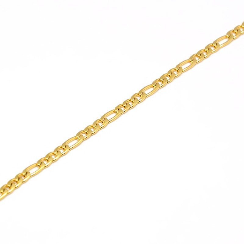 18K Gold Plated 304 Stainless Steel Figaro Chain Necklace – 17.91” PVD plated| The Pink Bead Shop Canada