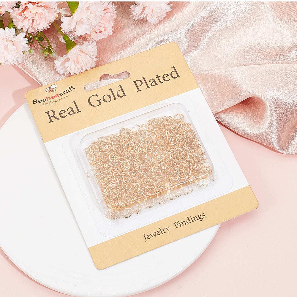 Stainless Steel Jump Rings – 18K Gold Plated, 6mm (Approx. 600pcs) | The Pink Bead Shop Canada