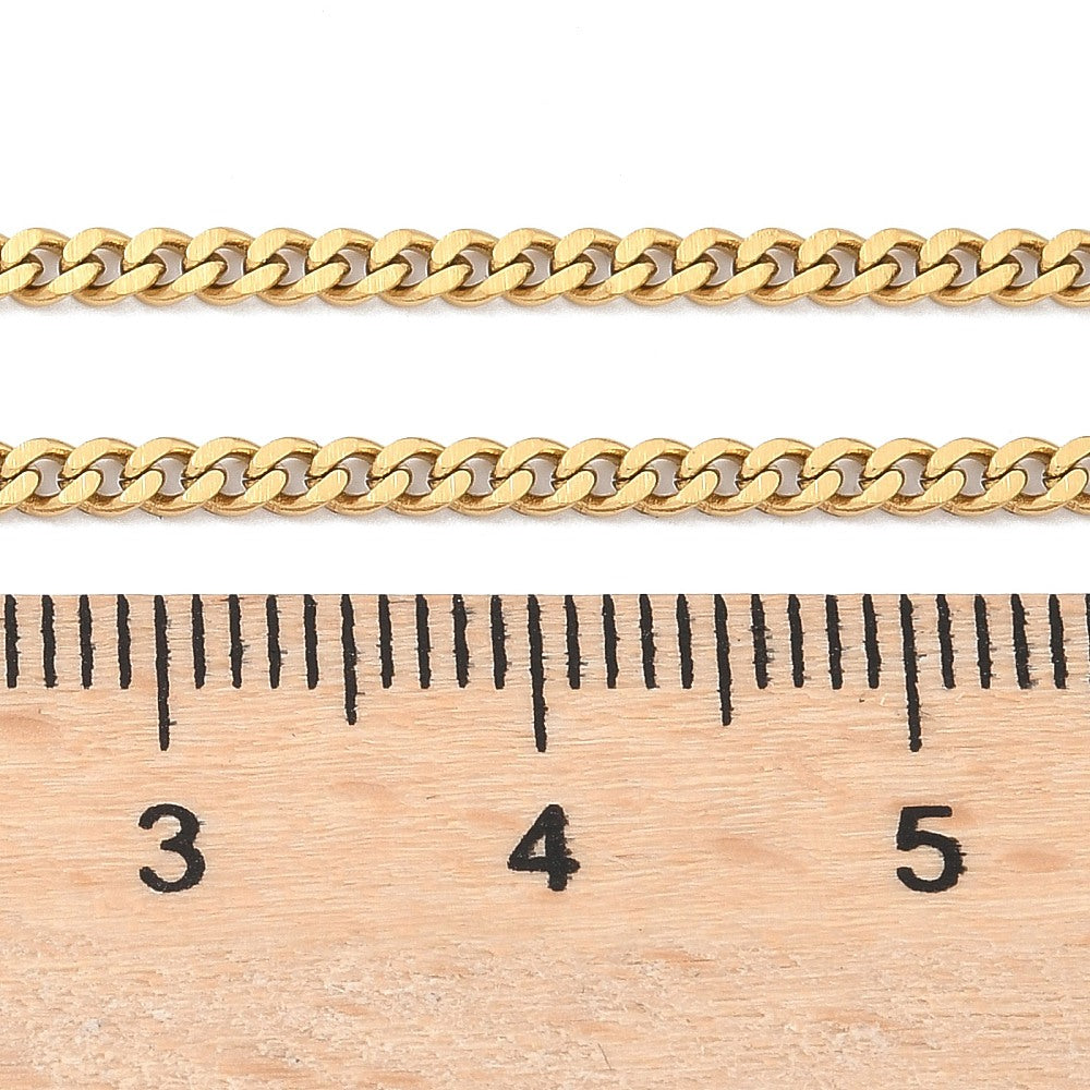 Gold PVD 304 Stainless Steel Curb Chain Necklace – 23.4” | The Pink Bead Shop Canada