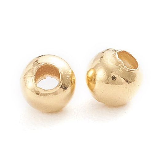 304 Stainless Steel Hollow Round Beads 3mm – Gold – Approx. 500 Pieces | The Pink Bead Shop Canada
