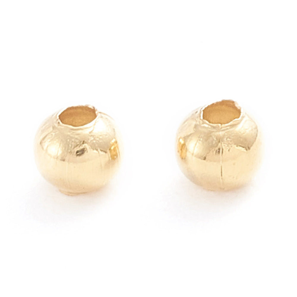 18K Gold Plated Stainless Steel Hollow Round Beads – 2mm – 500 Pieces | The Pink Bead Shop Canada