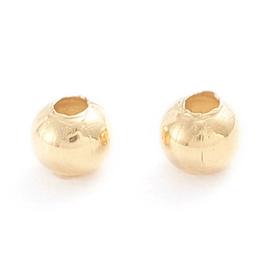 18K Gold Plated Stainless Steel Hollow Round Beads – 2mm – 500 Pieces | The Pink Bead Shop Canada