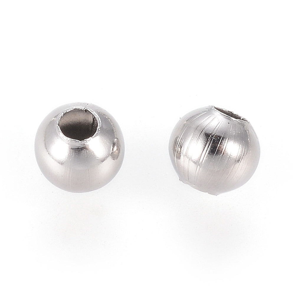 304 Stainless Steel Hollow Round Beads – 2mm – 500 Pieces | The Pink Bead Shop Canada