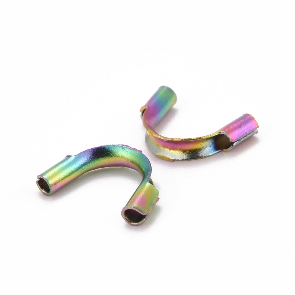 Rainbow Ion-Plated 316 Stainless Steel Wire Guardians – 4.5mm – Pack of 20 | The Pink Bead Shop Canada