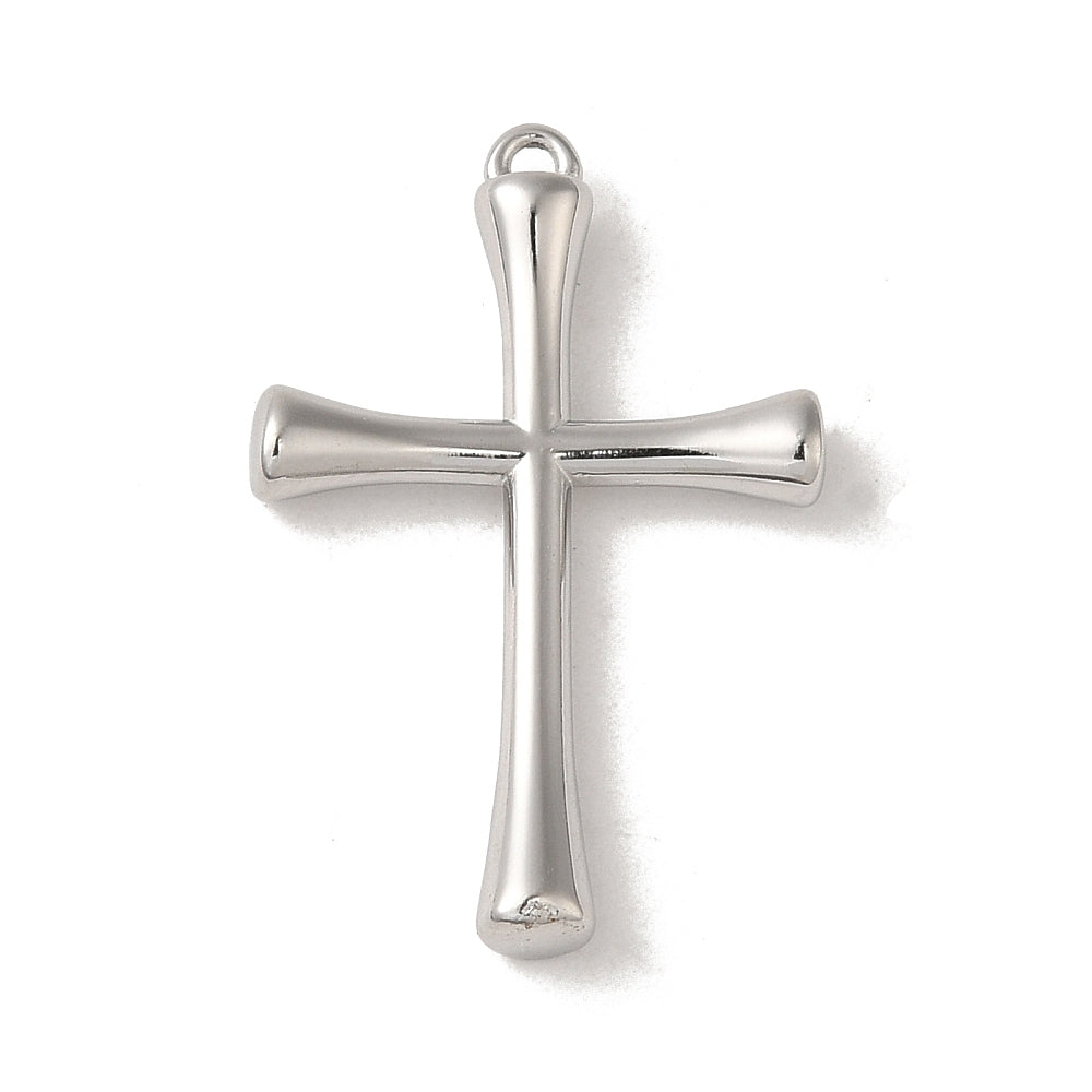 Non-Tarnish 304 Stainless Steel Cross Pendant 27.5x17x3.5mm 1 Pack | The Pink Bead Shop Canada