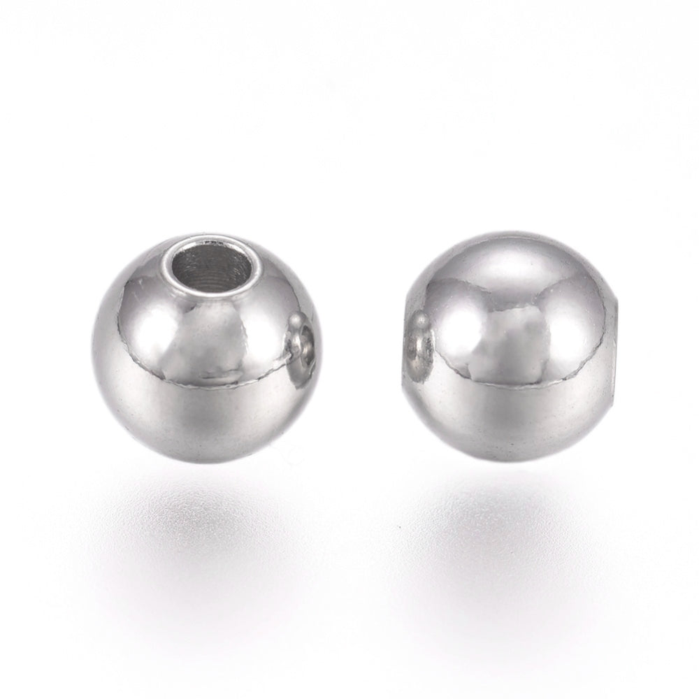 316L Surgical Stainless Steel Round Beads – 4mm – 50 Pack | The Pink Bead Shop Canada