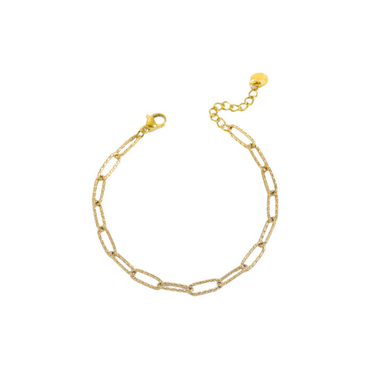 304 Stainless Steel Paperclip Chain Bracelet – Real 18K Gold Plated 6.69” | The Pink Bead Shop Canada