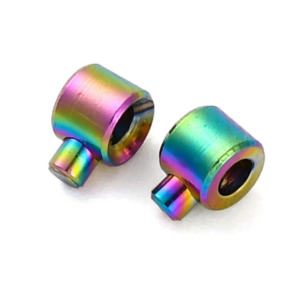Rainbow IP 304 Stainless Steel Crimp Beads – 4mm – Pack of 10 | The Pink Bead Shop Canada