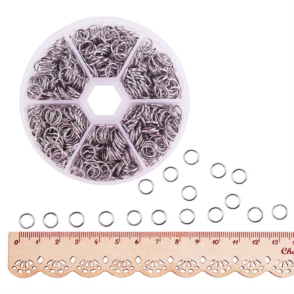 Stainless Steel Jump Rings Set – 8mm, 1mm Thick (Multi Compartment Organizer) | The Pink Bead Shop Canada