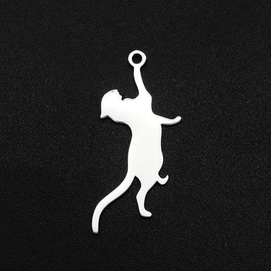 Leopard, Stainless Steel Color Non-Tarnish 201 Stainless Steel Pendants,