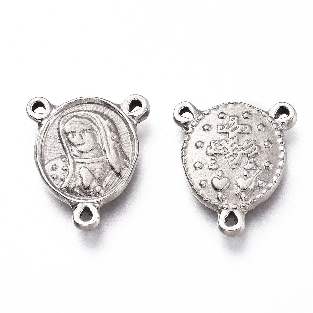 Tarnish Resistant 304 Stainless Steel Virgin Mary Connector Link – 5 Pack | The Pink Bead Shop Canada