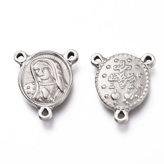 Tarnish Resistant 304 Stainless Steel Virgin Mary Connector Link – 5 Pack | The Pink Bead Shop Canada