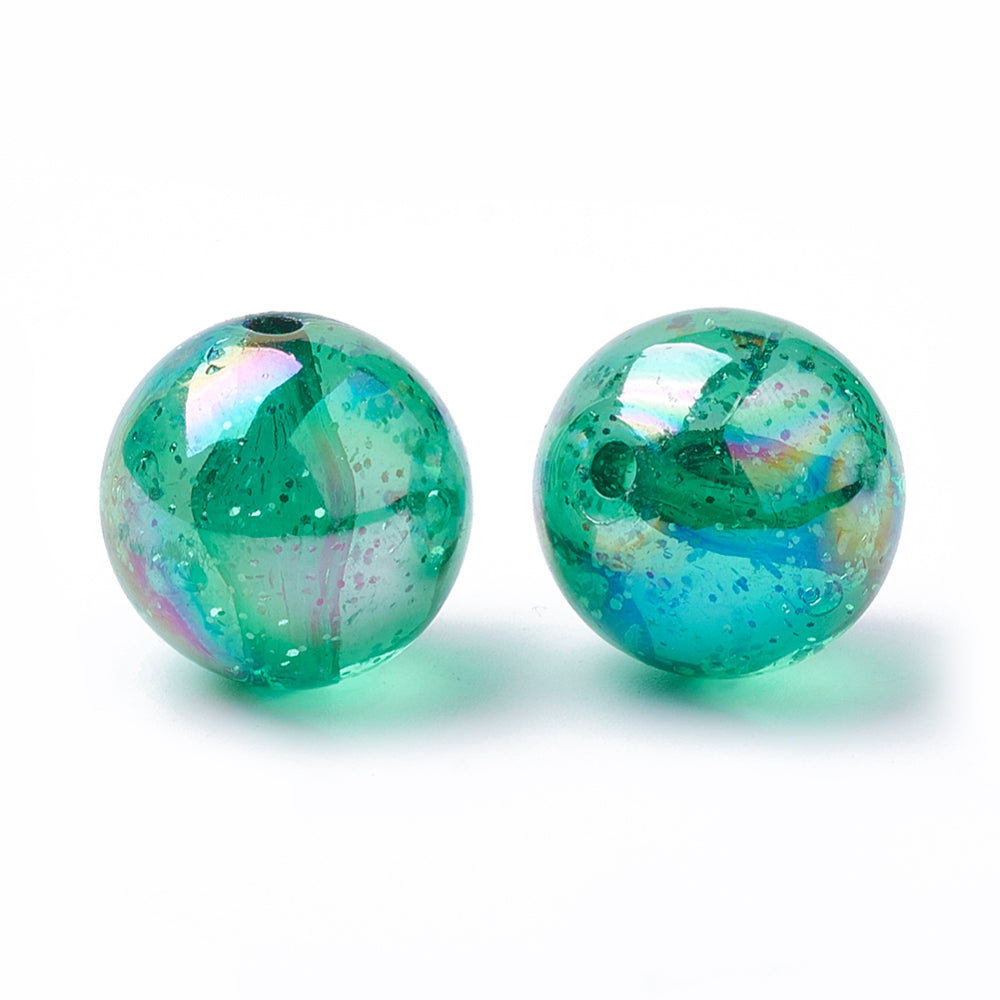 AB Color Transparent Acrylic Beads with Glitter Powder 19-20mm | Bulk Mixed Colors | The Pink Bead Shop Canada