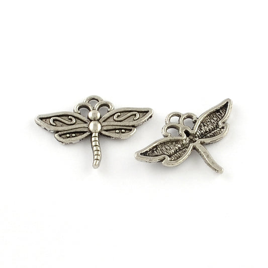 Antique Silver Dragonfly Charms – Tibetan-Style Zinc Alloy (Pack of 6) The Pink Bead Shop