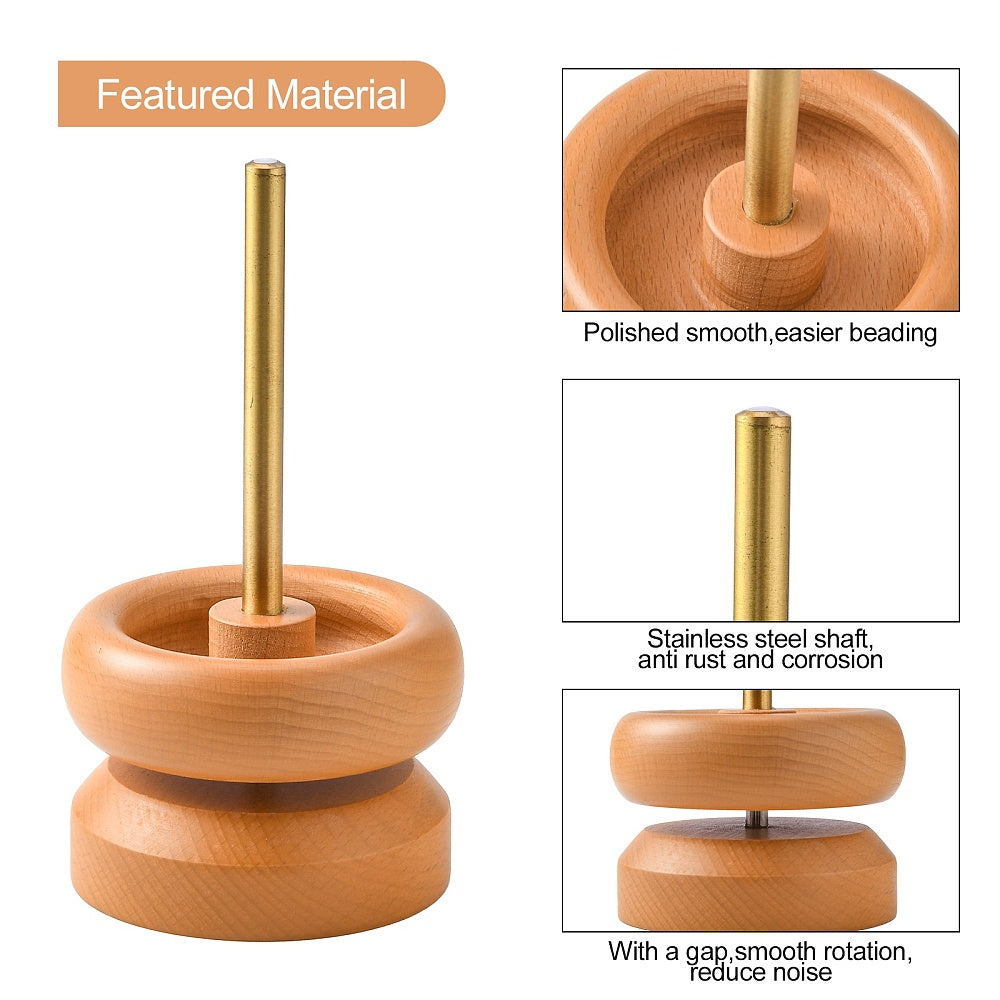 Wooden Seed Bead Spinner with Curved Needles | The Pink Bead Shop Canada