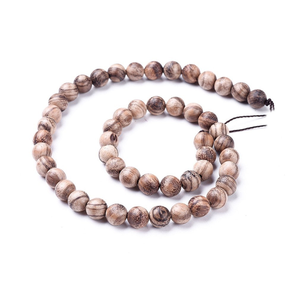 Natural Rosy Brown Wood Beads – Round 8mm | The Pink Bead Shop Canada