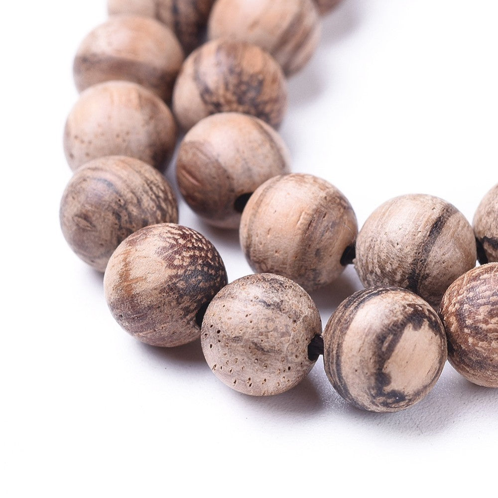 Natural Rosy Brown Wood Beads – Round 8mm | The Pink Bead Shop Canada