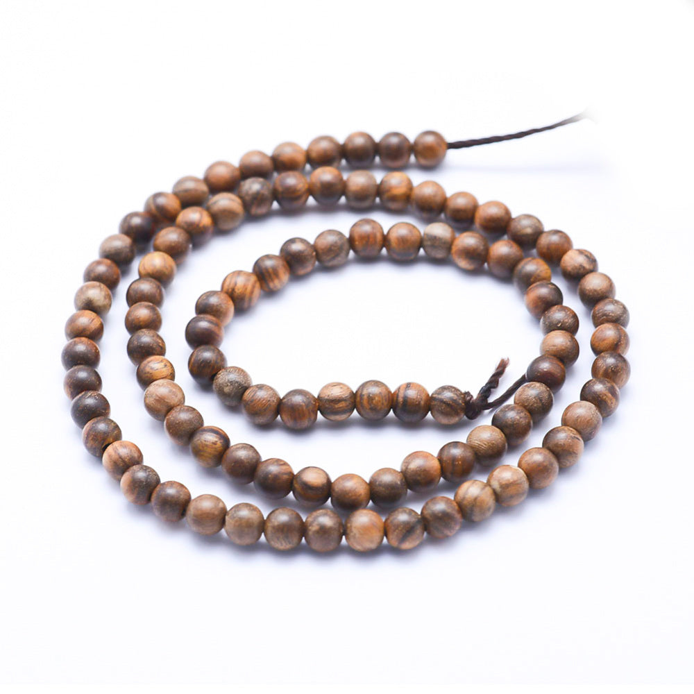 Natural African Padauk Wood Beads – Round 8mm | The Pink Bead Shop Canada